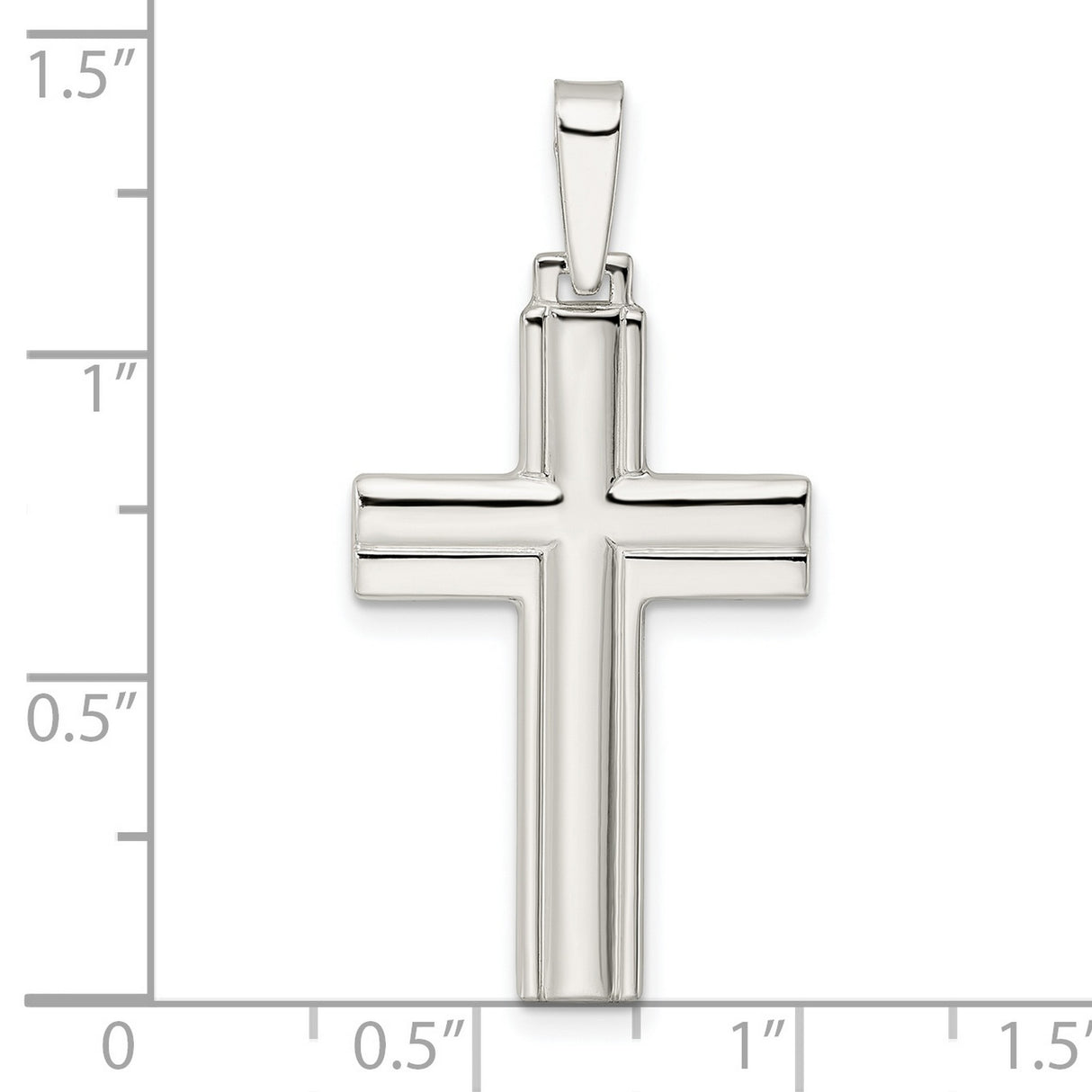 Sterling Silver Latin Cross Pendant, Minimalist Modern Religious Charm for Men and Women