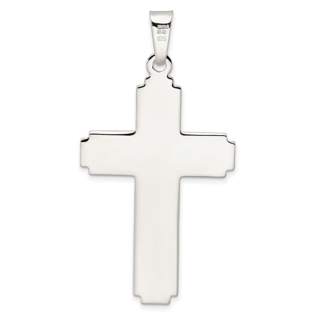 Sterling Silver Spiritual Cross Pendant, Modern Latin Cross Minimalist Design for Men and Women