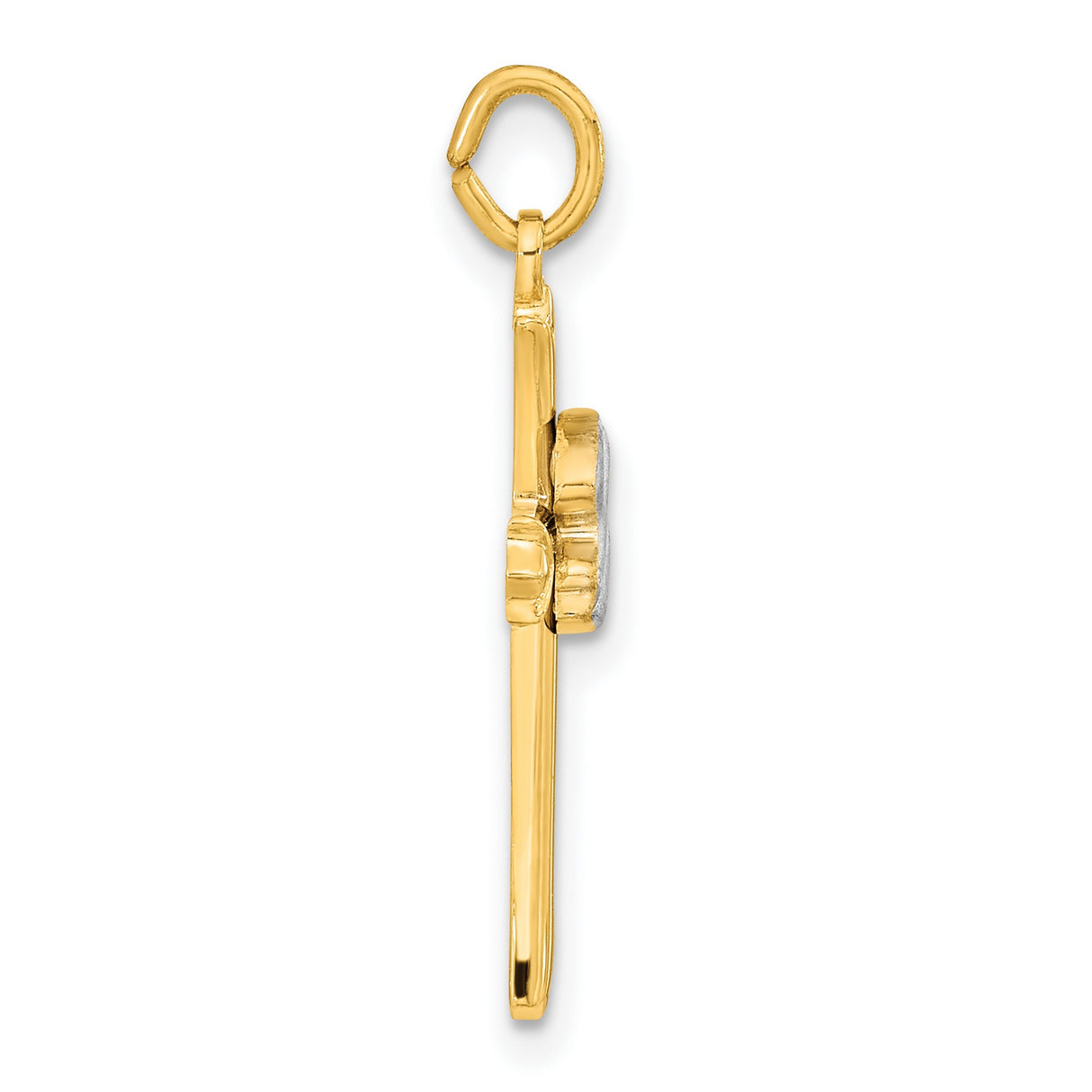 Sterling Silver Cross Pendant with Dove Symbol, Two-Tone Religious Design for Men and Women