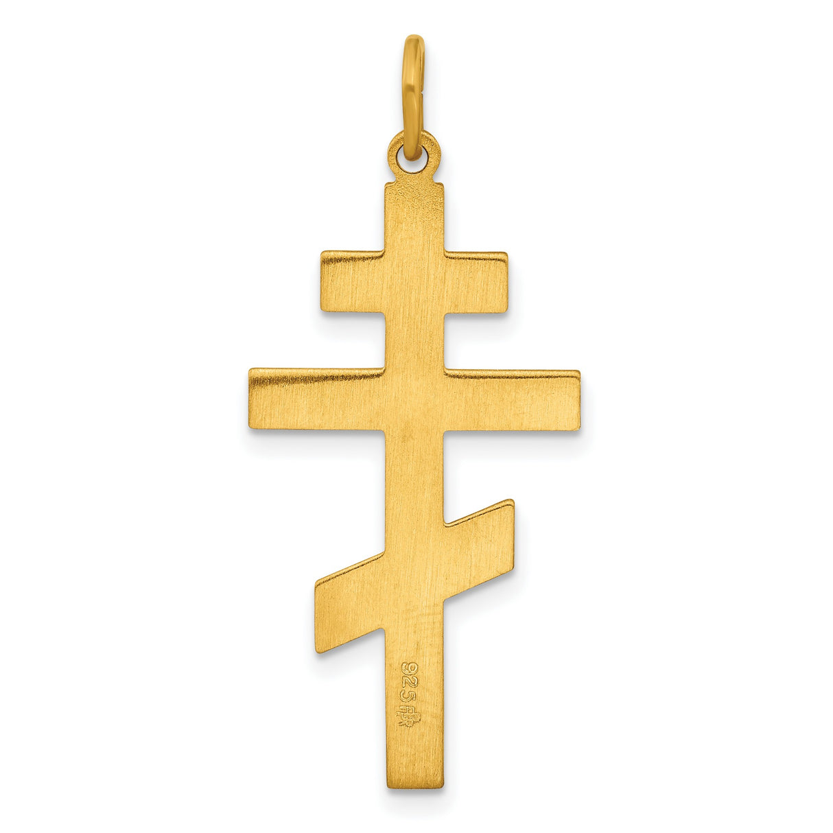 Sterling Silver Cross Pendant with Classic Orthodox Three-Bar Design and Polished Finish
