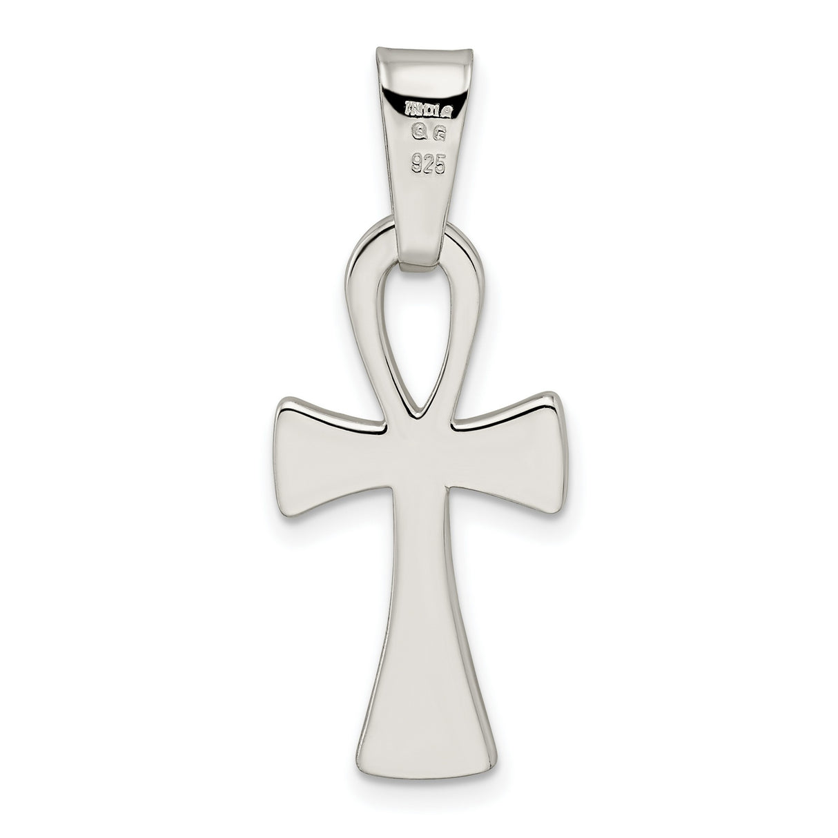 Sterling Silver Ankh Cross Pendant, Minimalist Egyptian Spiritual Symbol for Men and Women