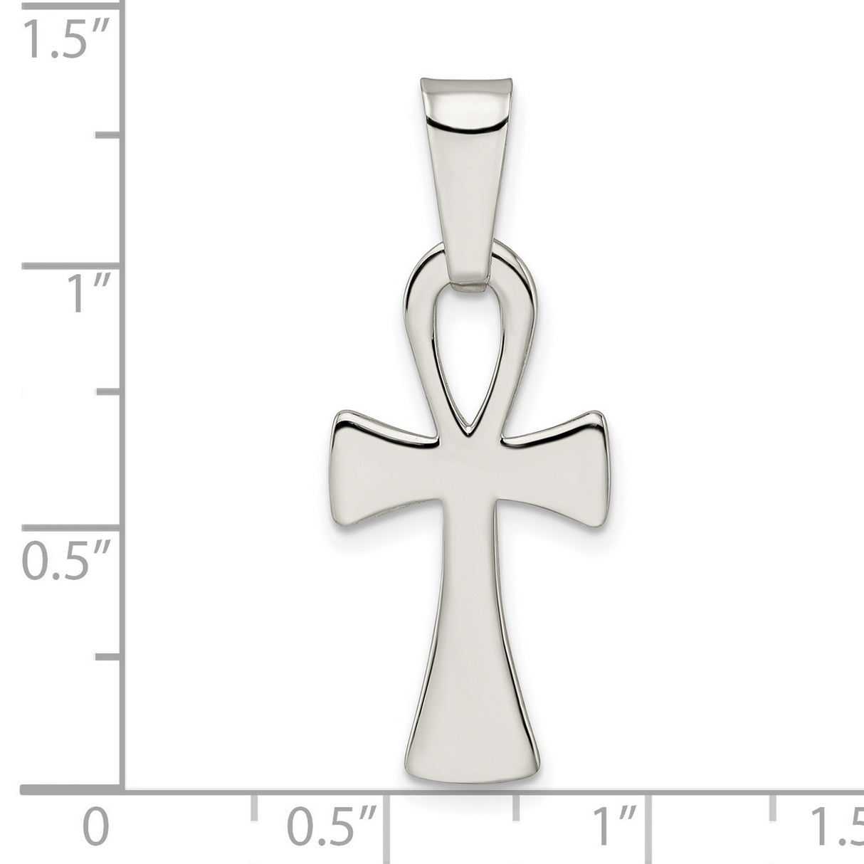 Sterling Silver Ankh Cross Pendant, Minimalist Egyptian Spiritual Symbol for Men and Women