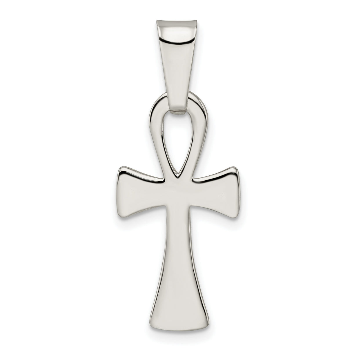 Sterling Silver Ankh Cross Pendant, Minimalist Egyptian Spiritual Symbol for Men and Women