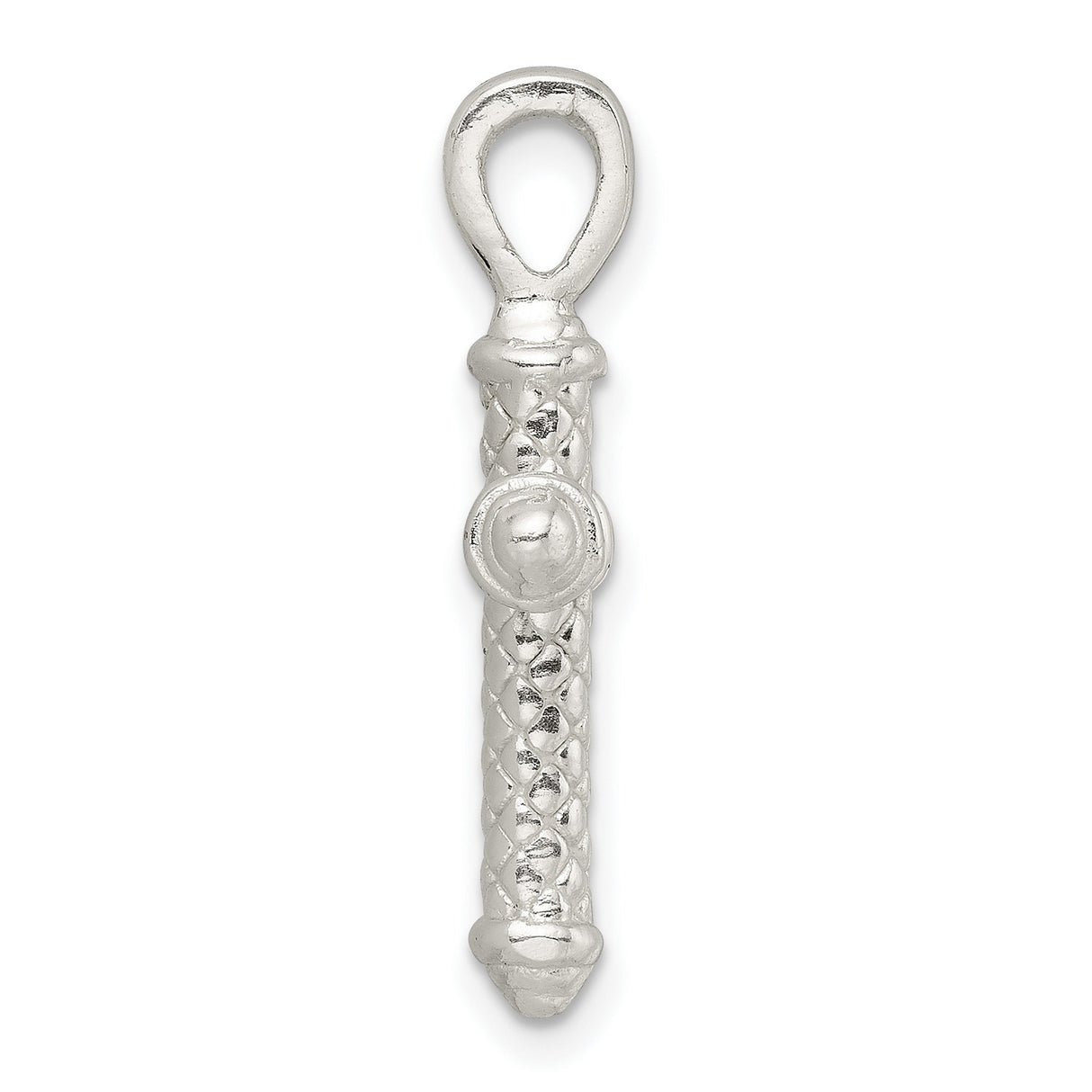 Sterling Silver Cross Pendant Necklace, Textured Diamond Cut Faith Design for Men and Women