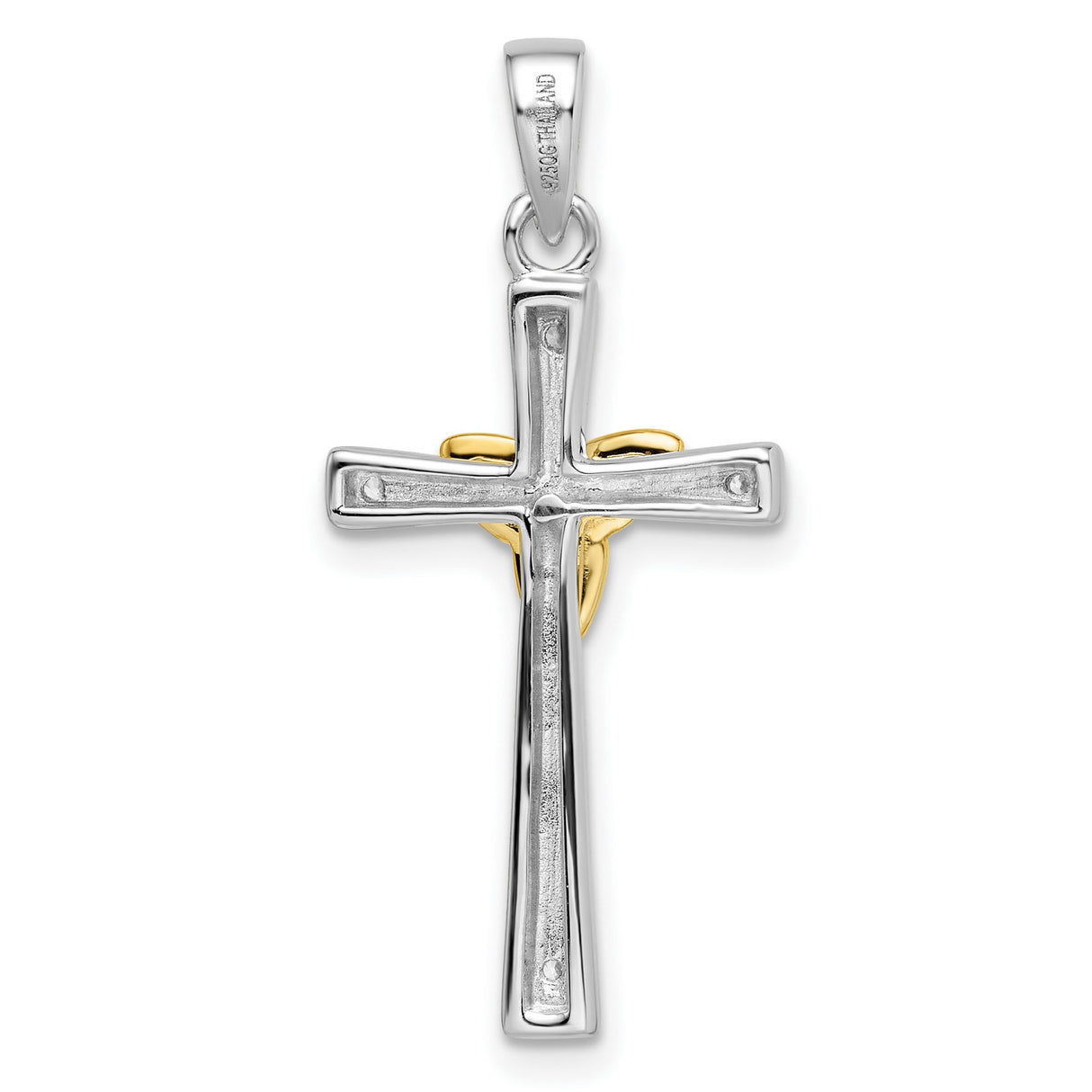 Sterling Silver Cross Pendant with Cubic Zirconia, Celtic Design and Trinity Knot