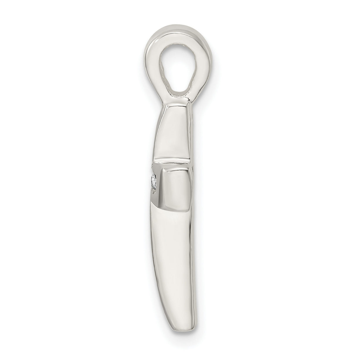 Sterling Silver Cross Pendant with Crystals, Modern Faith Symbol for Men and Women