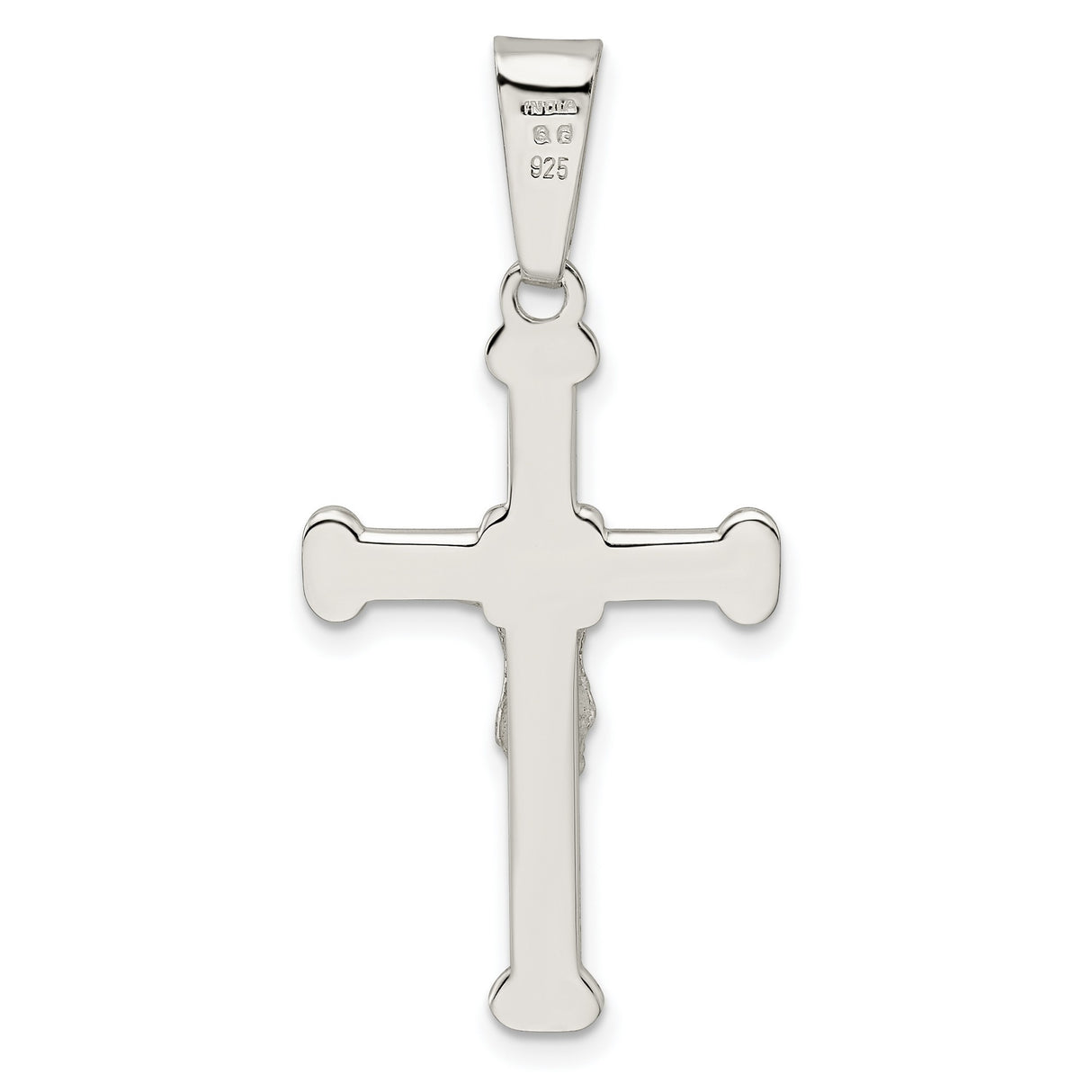 Sterling Silver Crucifix Pendant with Dimensional Cross and Jesus Figure Symbolizing Faith