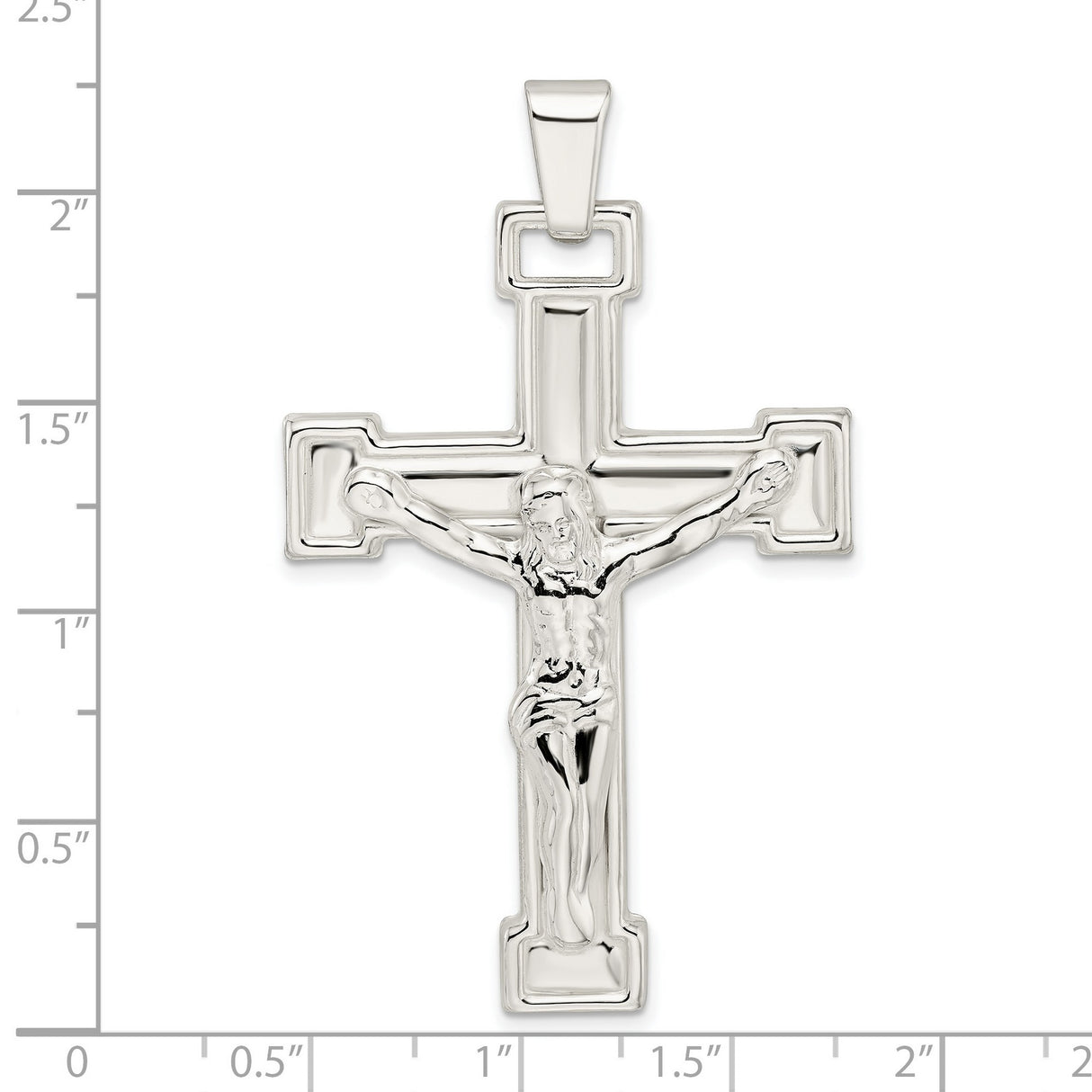 Sterling Silver Crucifix Pendant with Detailed Jesus Figure, Catholic Religious Jewelry