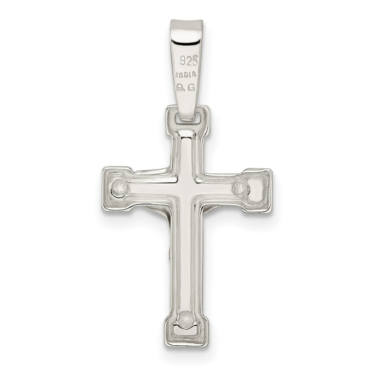 Sterling Silver Crucifix Pendant with Raised Christ Detail, Classic Christian Cross Jewelry