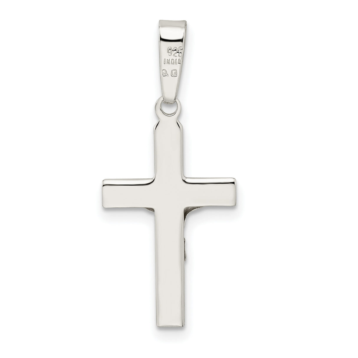 Sterling Silver Crucifix Cross Pendant with Sculpted Christ Figure, Religious Charm for Men and Women