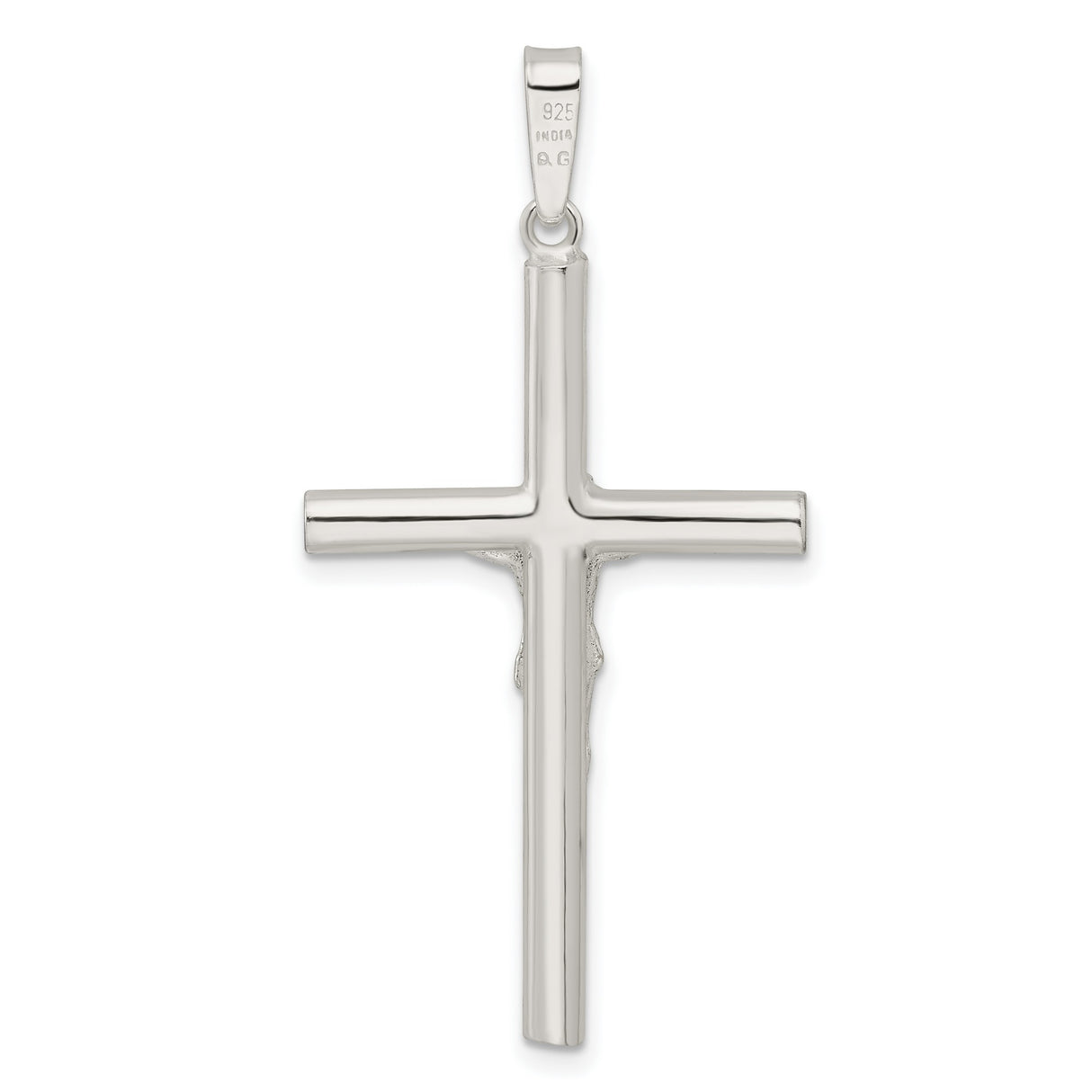 Sterling Silver Crucifix Cross Pendant with Detailed Christ Design, Classic Christian Symbol