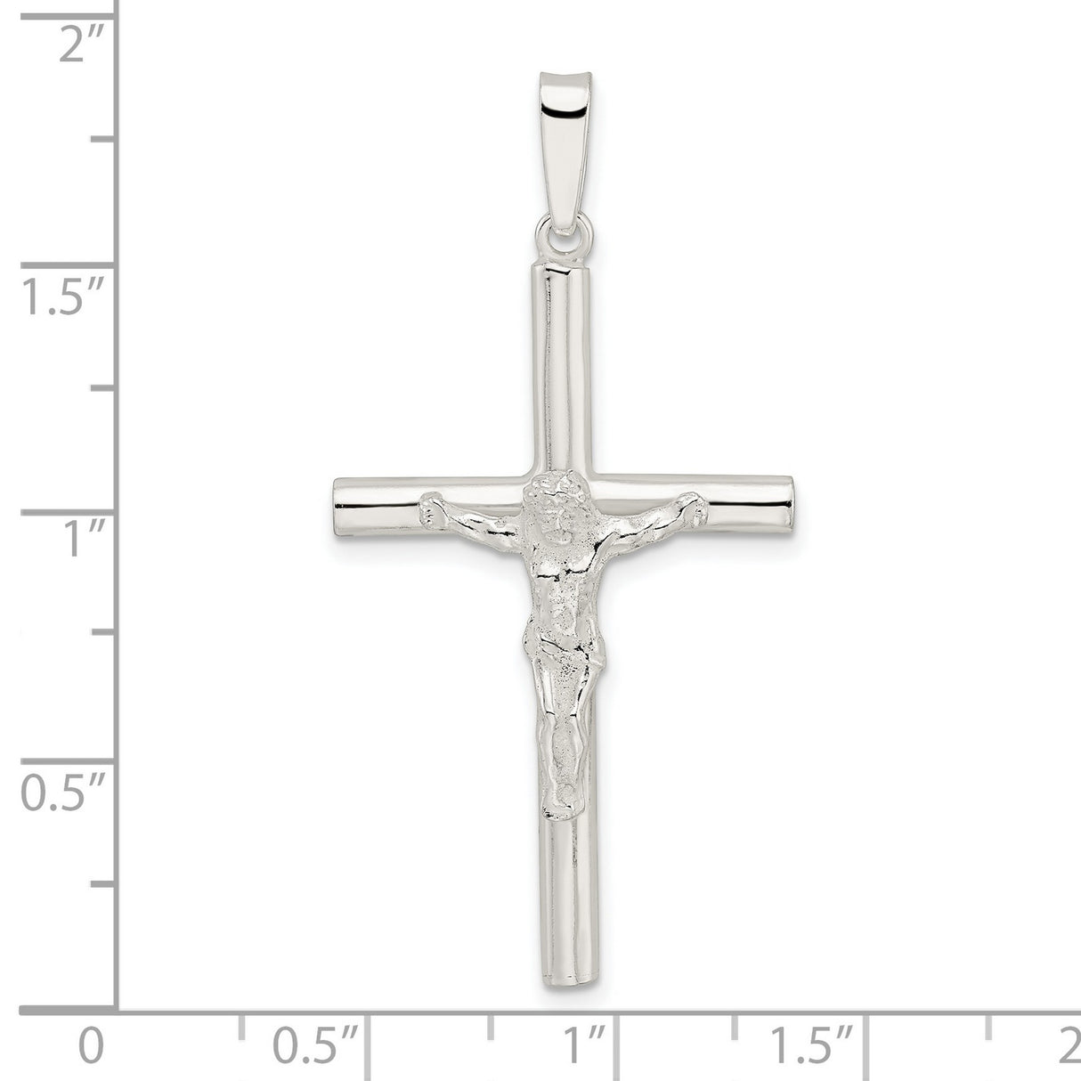 Sterling Silver Crucifix Cross Pendant with Detailed Christ Design, Classic Christian Symbol