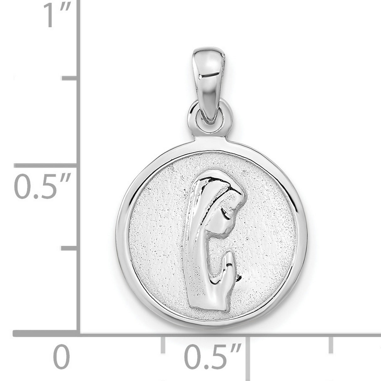 Polished Mary Praying Charm Pendant in Real 925 Sterling Silver