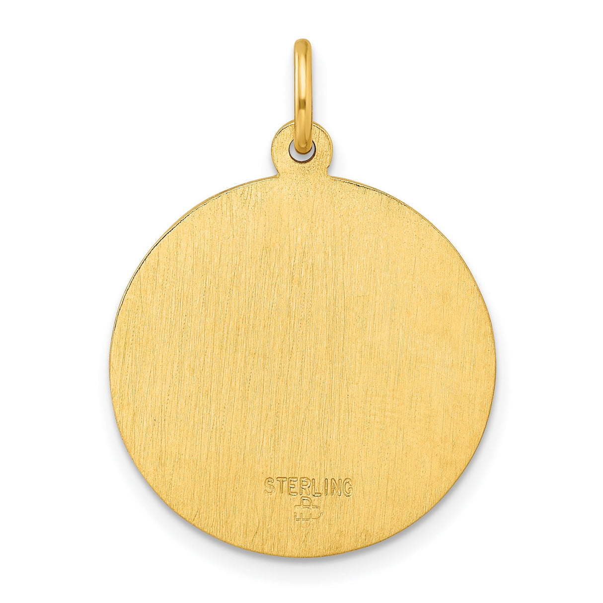 Sterling Silver Saint Christopher Pendant with Raised Lettering Catholic Religious Medal