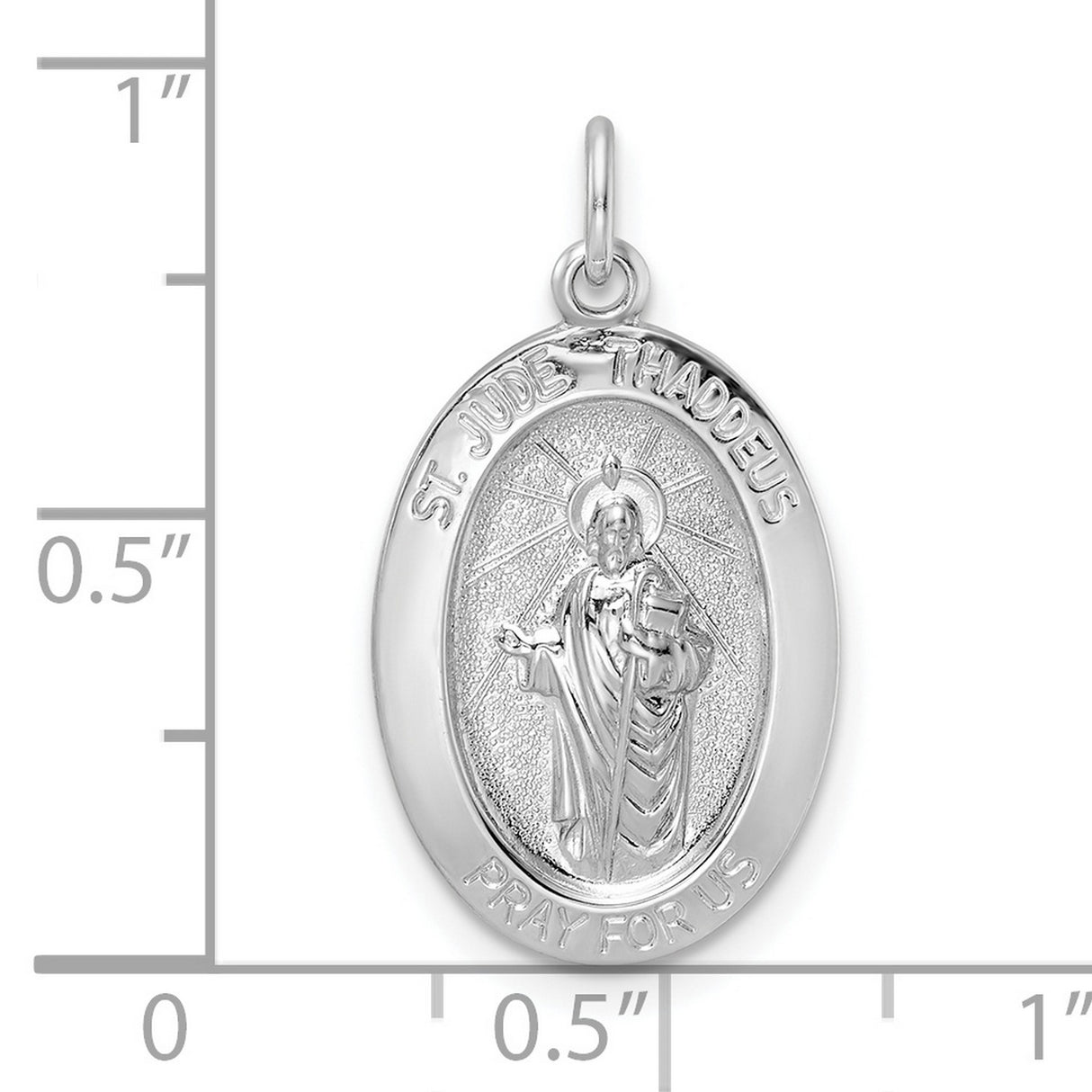 Sterling Silver St. Jude Thaddeus Pendant, Catholic Prayer Medal for Men and Women