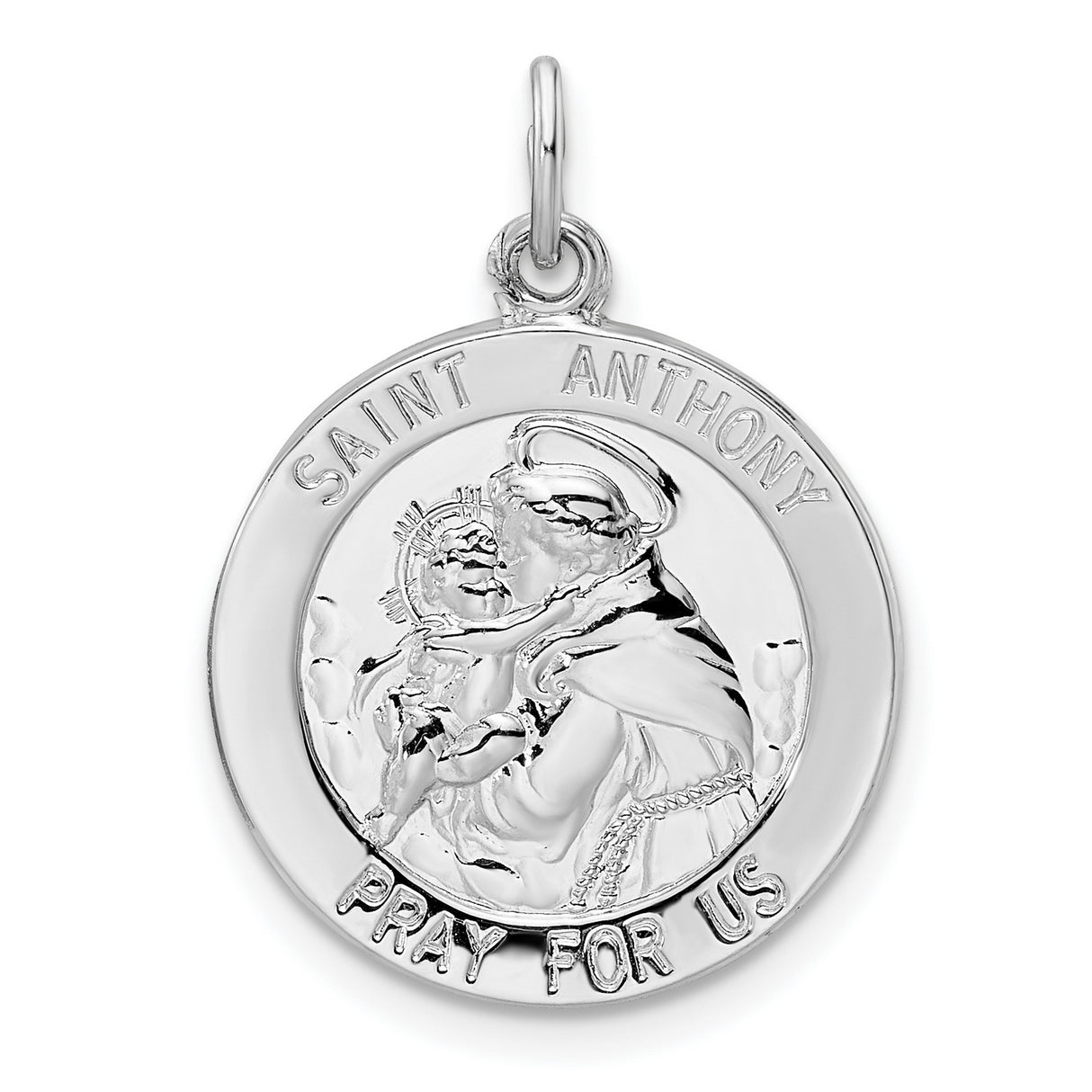 Sterling Silver Saint Anthony Pendant, Religious Medal, Catholic Christian Jewelry