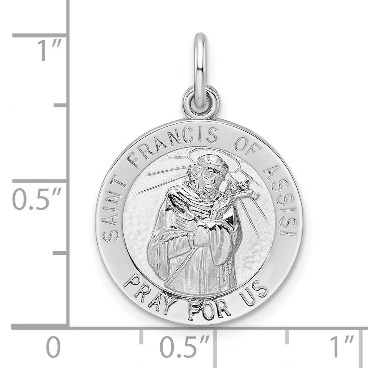 Sterling Silver Saint Francis Pendant with Crucifix Detail, Catholic Medal for Men and Women