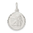 Sterling Silver Angel Pendant with Cherub Relief, Guardian Charm, Spiritual Christian Jewelry