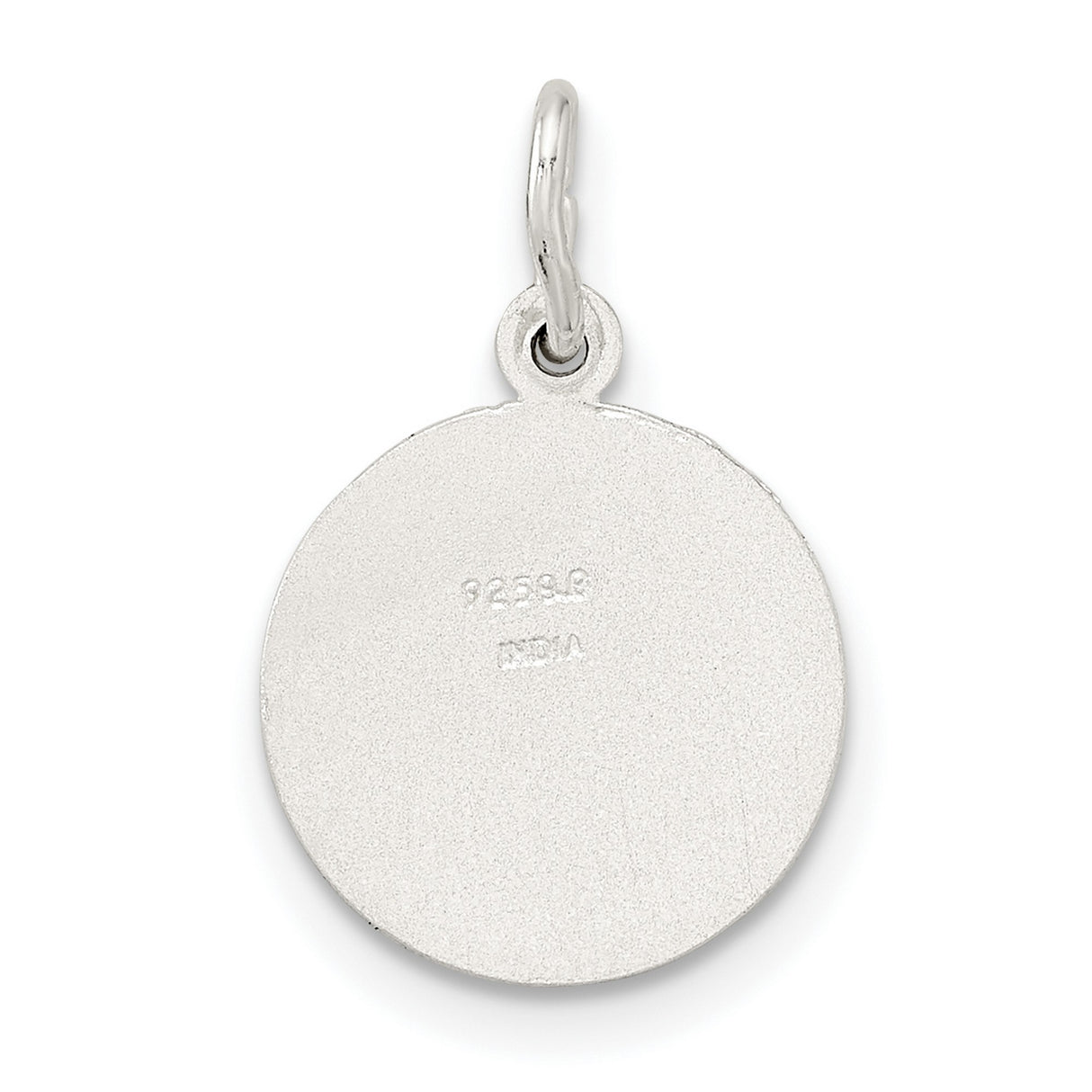 Sterling Silver Angel Pendant with Winged Cherub Engraving, Christian Faith Medal Charm