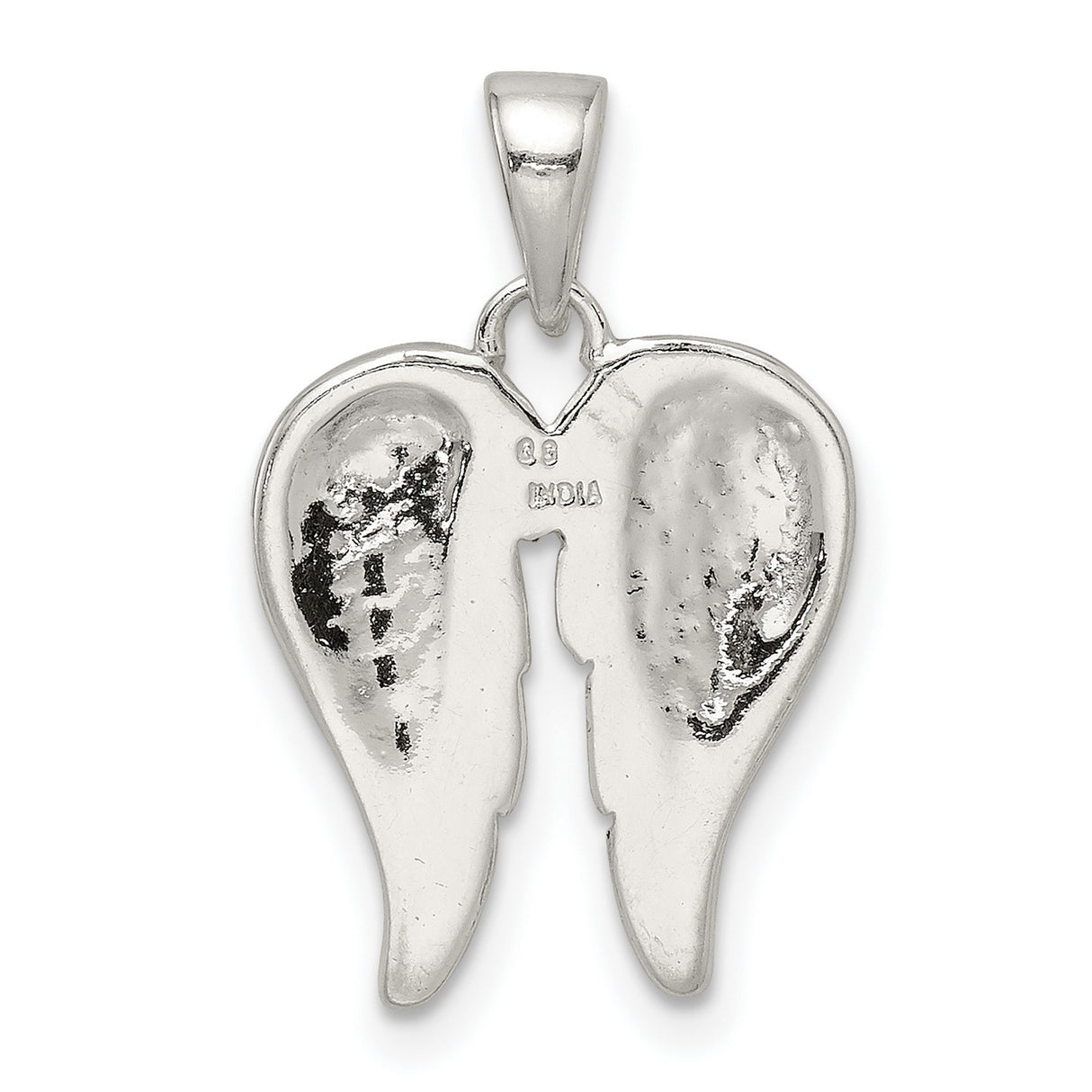 Sterling Silver Angel Wing Pendant with Double Wing Design, Spiritual and Memorial Charm