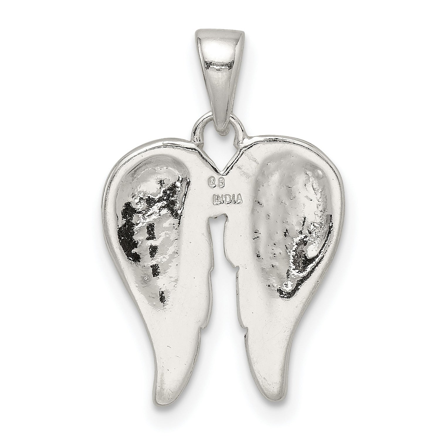 Sterling Silver Angel Wing Pendant with Double Wing Design, Spiritual and Memorial Charm