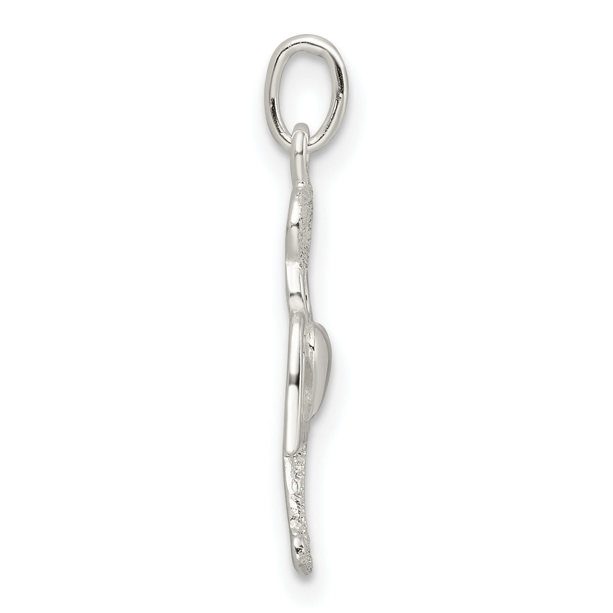 Sterling Silver Angel Pendant with Heart Design, Christian Symbol of Faith and Protection