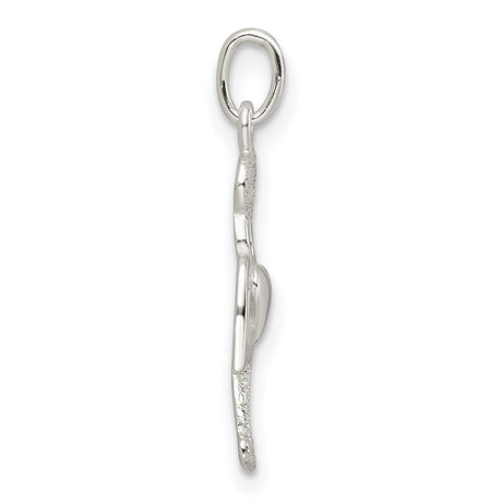 Sterling Silver Angel Pendant with Heart Design, Christian Symbol of Faith and Protection