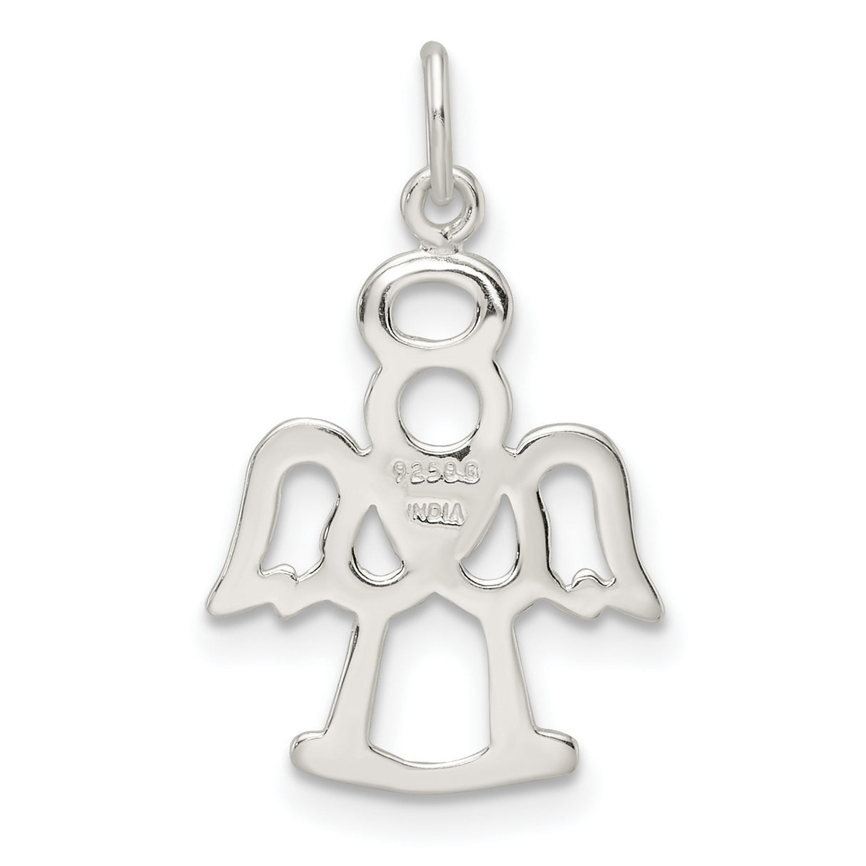 Sterling Silver Angel Pendant with Heart Design, Christian Symbol of Faith and Protection