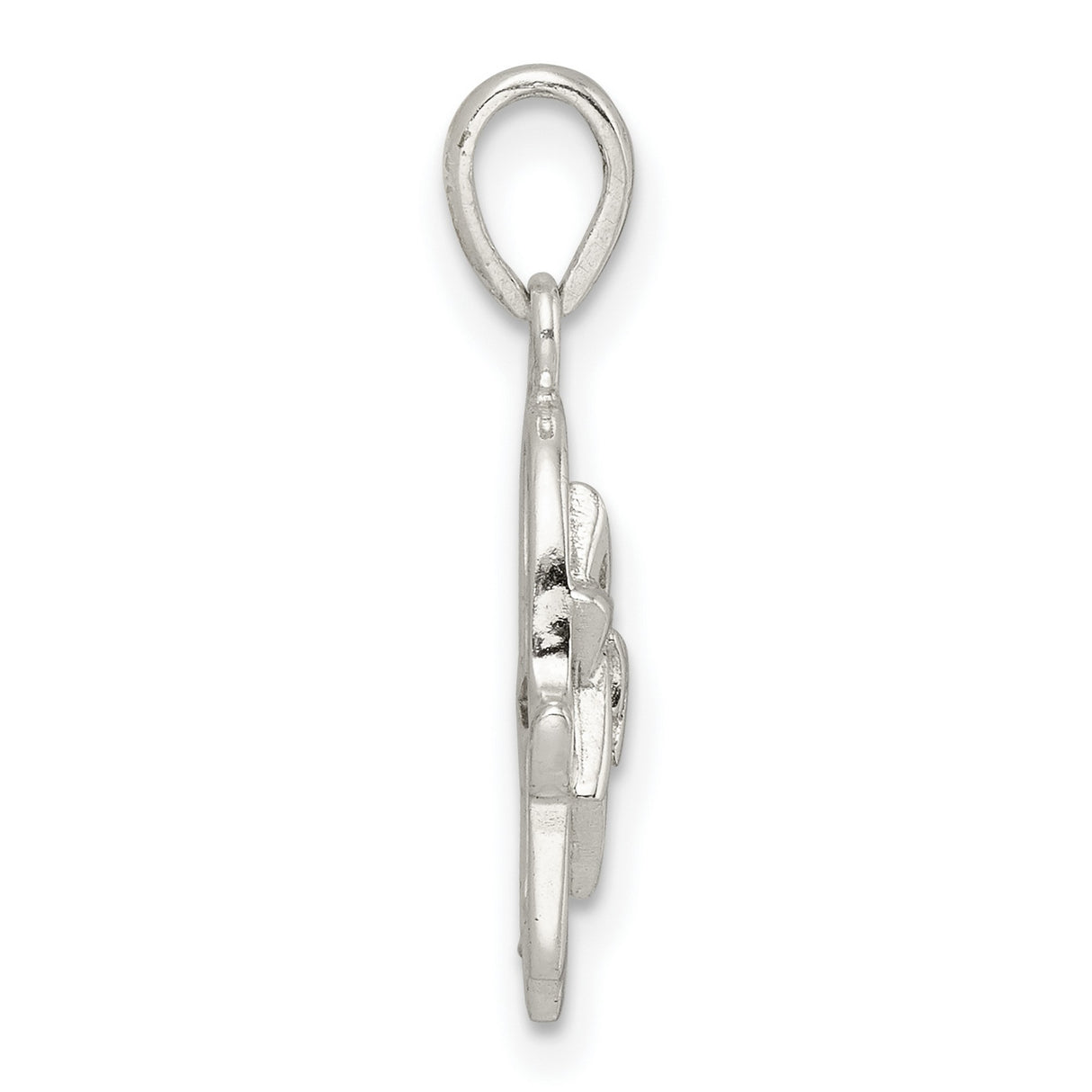 Sterling Silver Hamsa Pendant with Star of David and Chai Symbol, Jewish Religious Charm