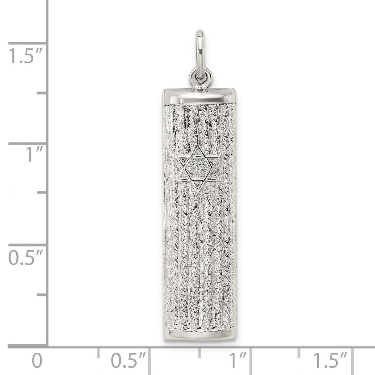Sterling Silver Mezuzah Pendant with Star of David and Hebrew Letters, Judaica Theme