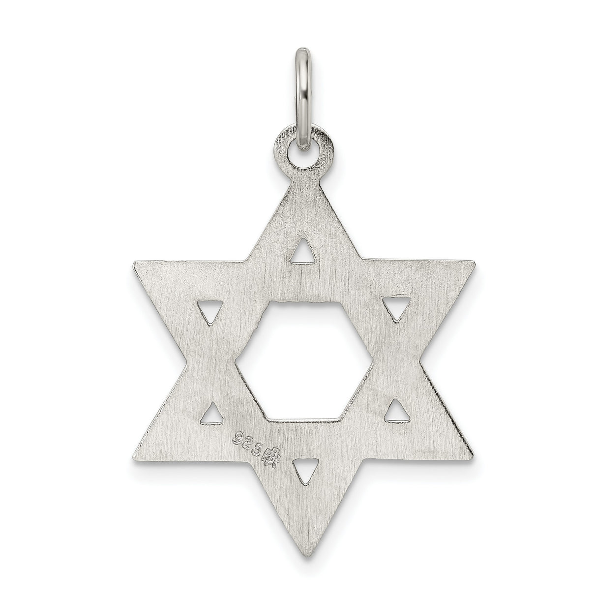 Sterling Silver Star of David Pendant, Textured Finish, Jewish Faith Symbol for Men and Women