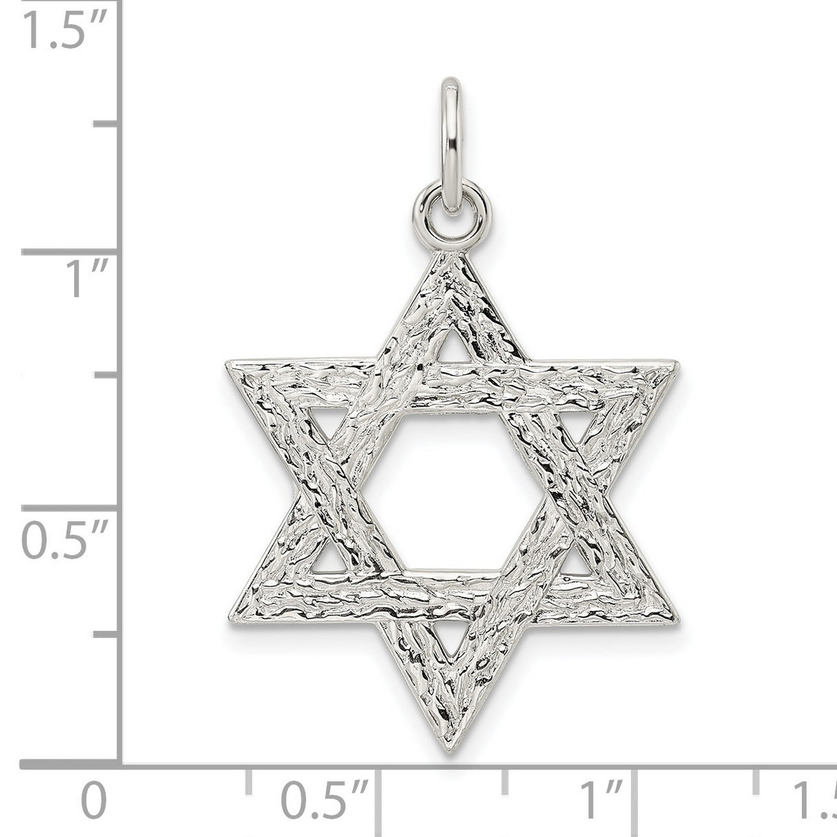 Sterling Silver Star of David Pendant, Textured Finish, Jewish Faith Symbol for Men and Women
