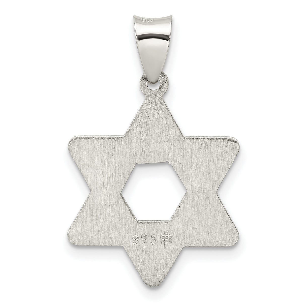 Sterling Silver Star of David Pendant with Textured Detailing, Unisex Judaica Charm