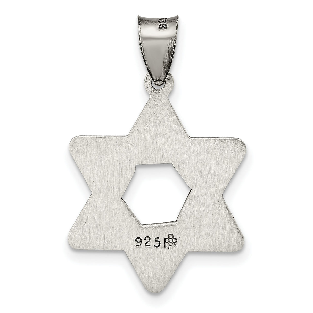 Sterling Silver Star of David Pendant with Braided Leaf Design, Jewish Symbol Charm