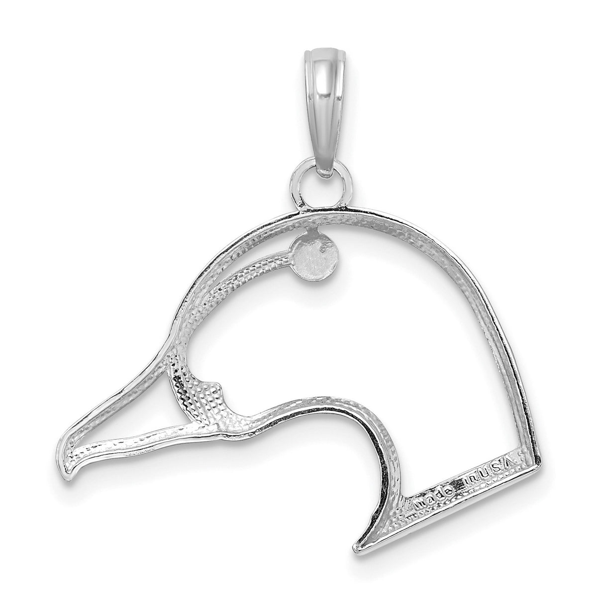 Sterling Silver Duck Head Pendant with Minimalist Outline Design for Bird Lovers