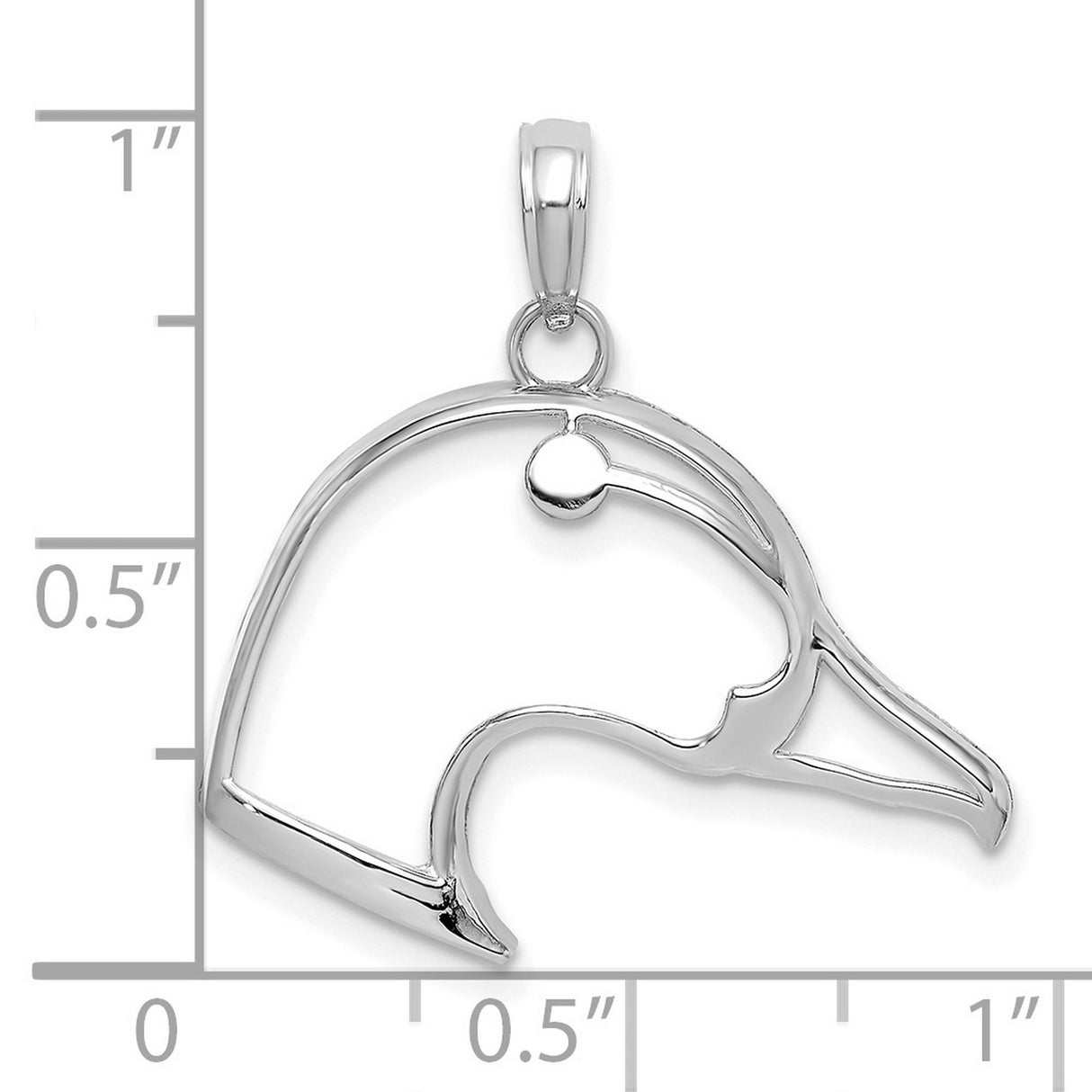Sterling Silver Duck Head Pendant with Minimalist Outline Design for Bird Lovers