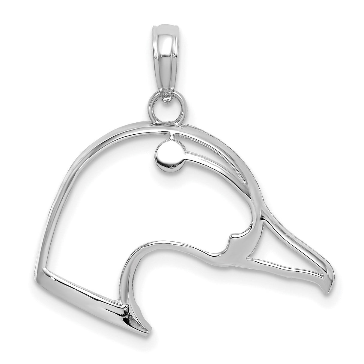 Sterling Silver Duck Head Pendant with Minimalist Outline Design for Bird Lovers