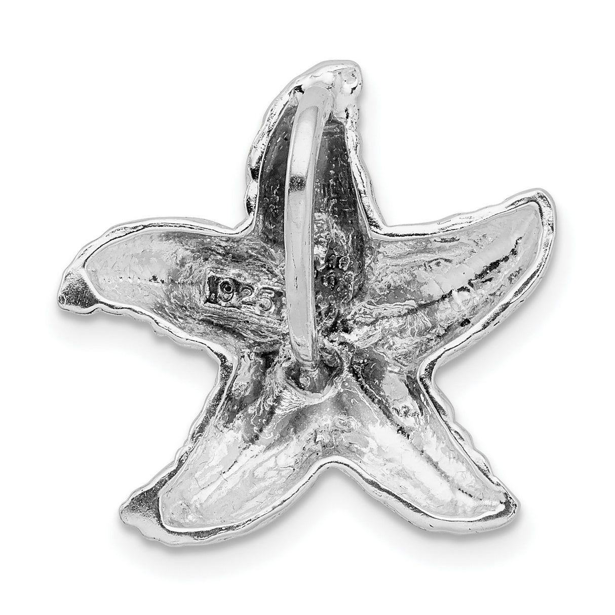 Sterling Silver Starfish Pendant with Textured Design, Nautical Coastal Motif for Women