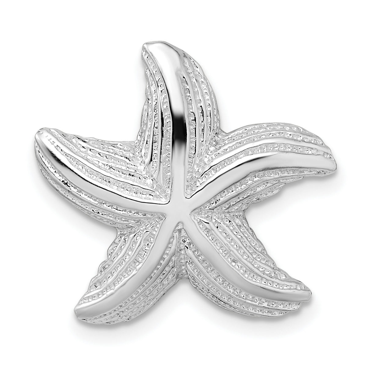 Sterling Silver Starfish Pendant with Textured Design, Nautical Coastal Motif for Women