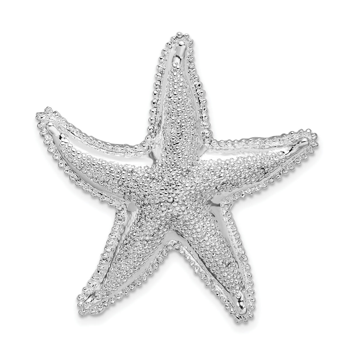 Sterling Silver Starfish Pendant with Textured Detailing, Nautical Ocean Theme Jewelry