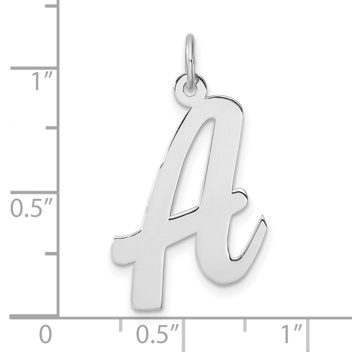 Sterling Silver Script Letter A Pendant Charm, Cursive Initial, Minimalist Style for Women or Unisex