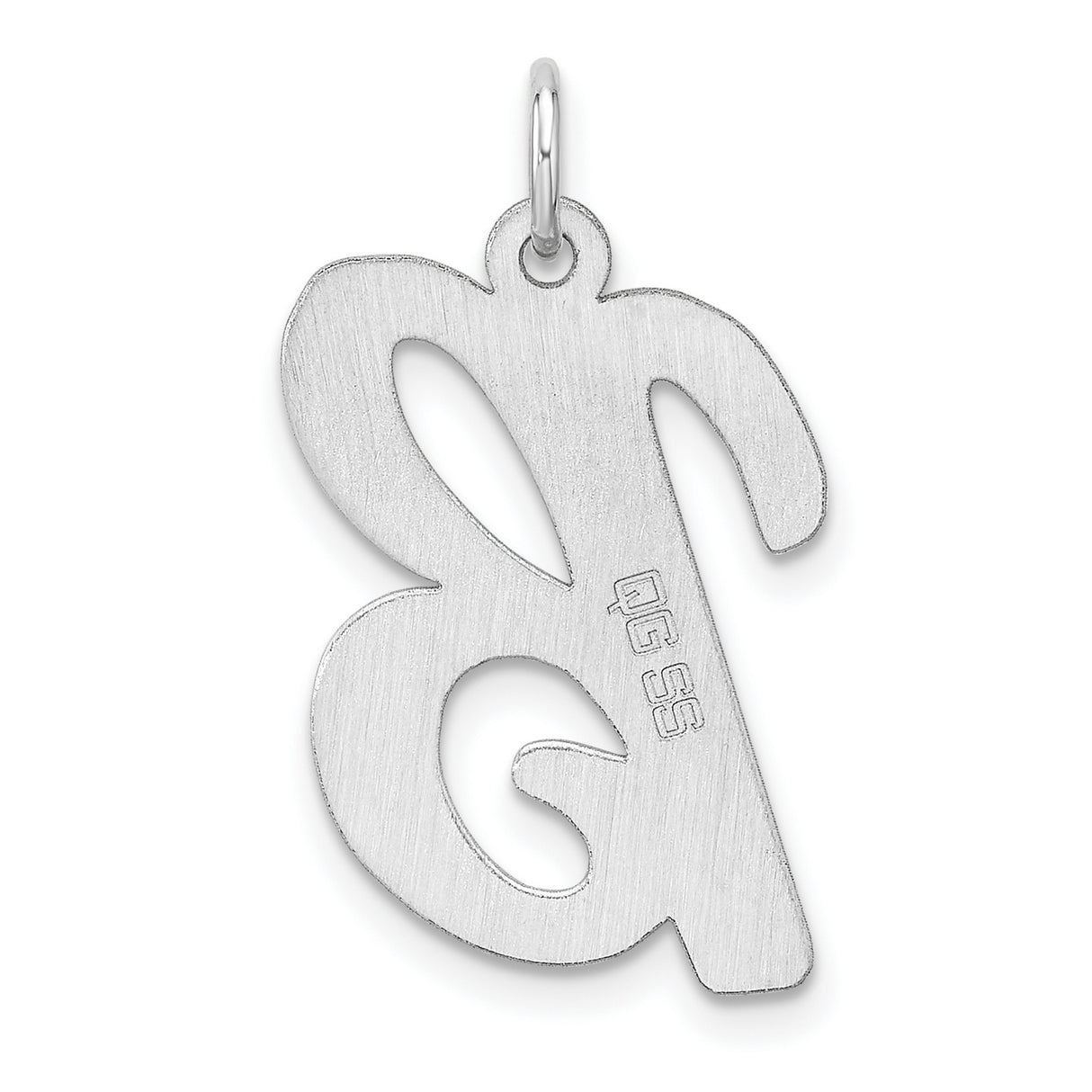 Sterling Silver Initial B Pendant, Script Letter Charm, Dainty Monogram Jewelry for Women