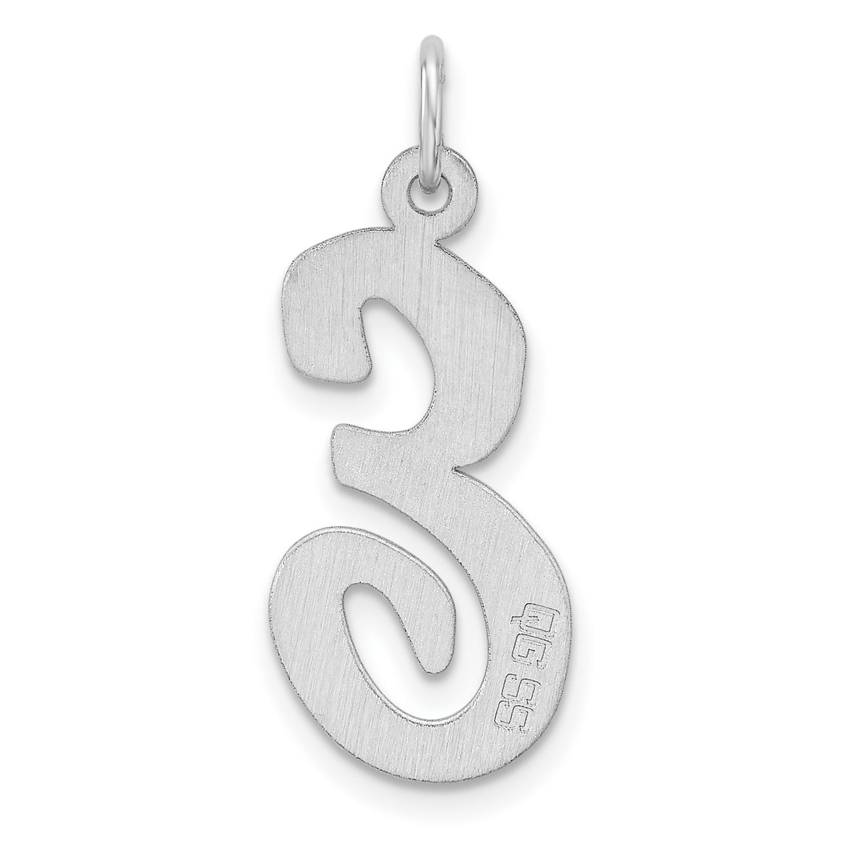 Sterling Silver Script E Pendant, Polished Initial Charm, Minimal Letter Design