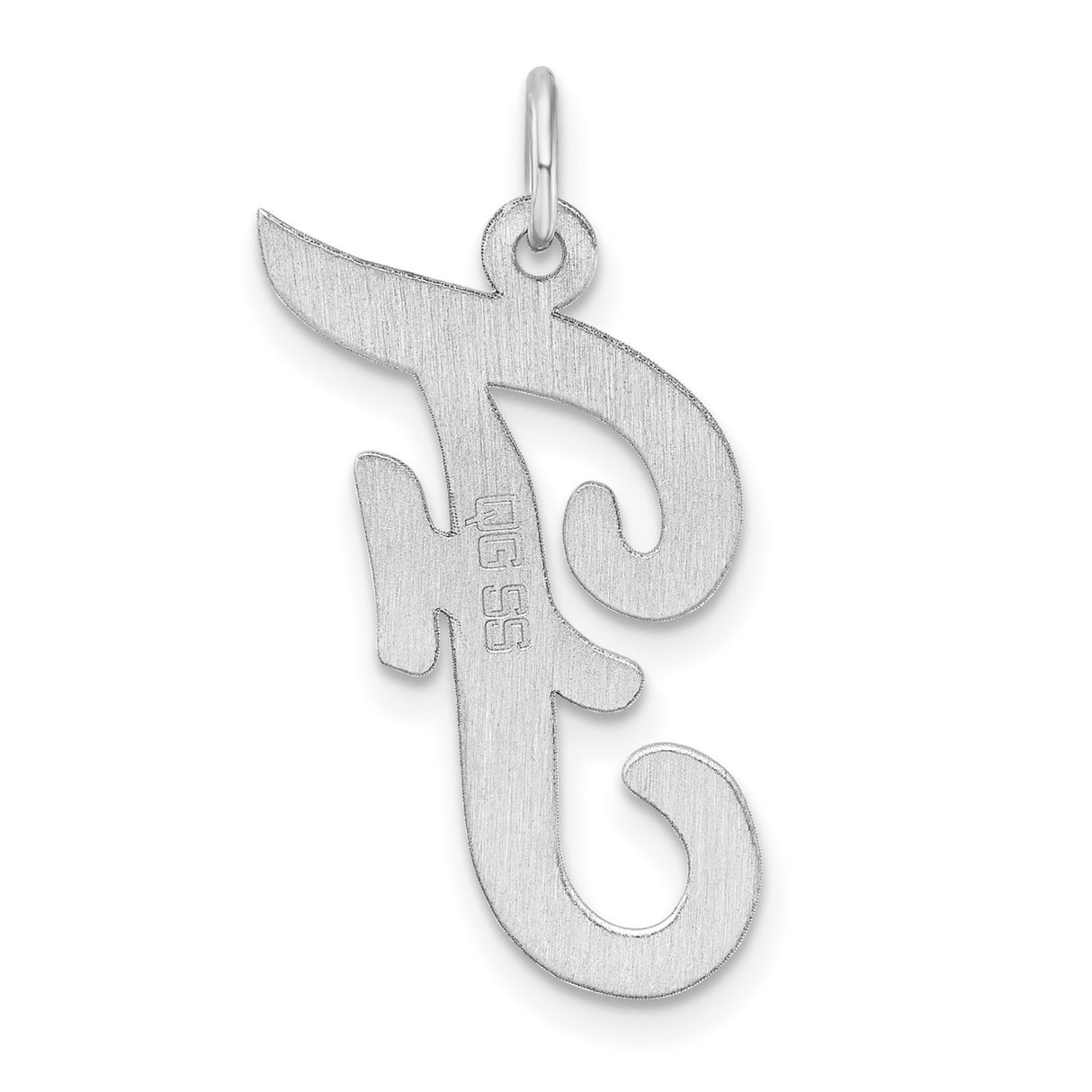 Sterling Silver Script Letter F Pendant Charm, Cursive Initial Design