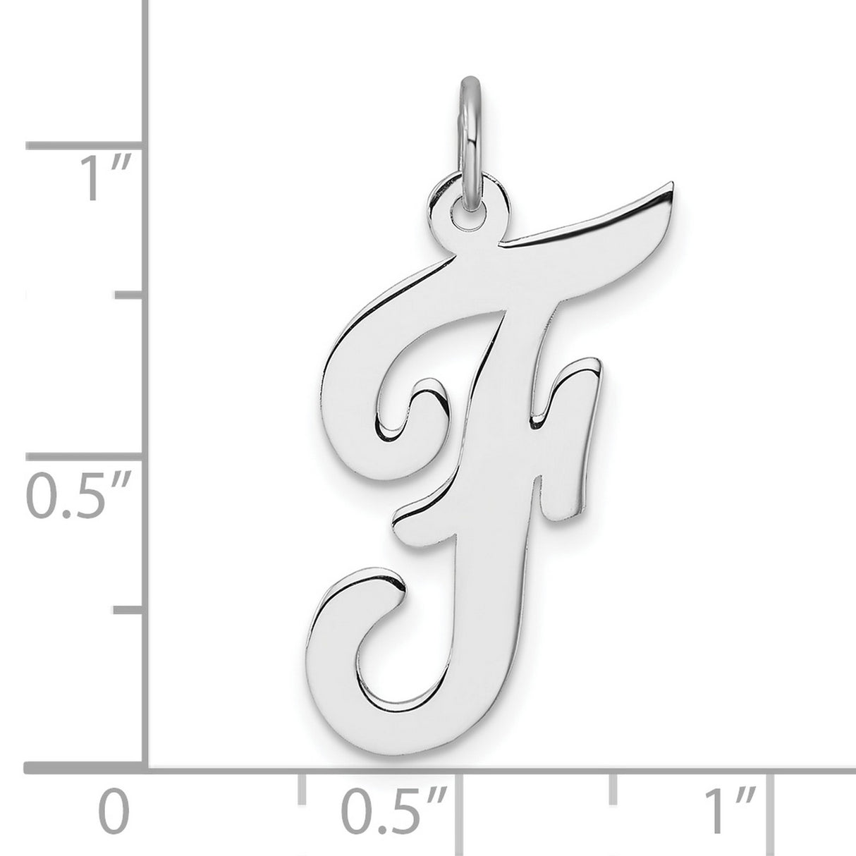 Sterling Silver Script Letter F Pendant Charm, Cursive Initial Design