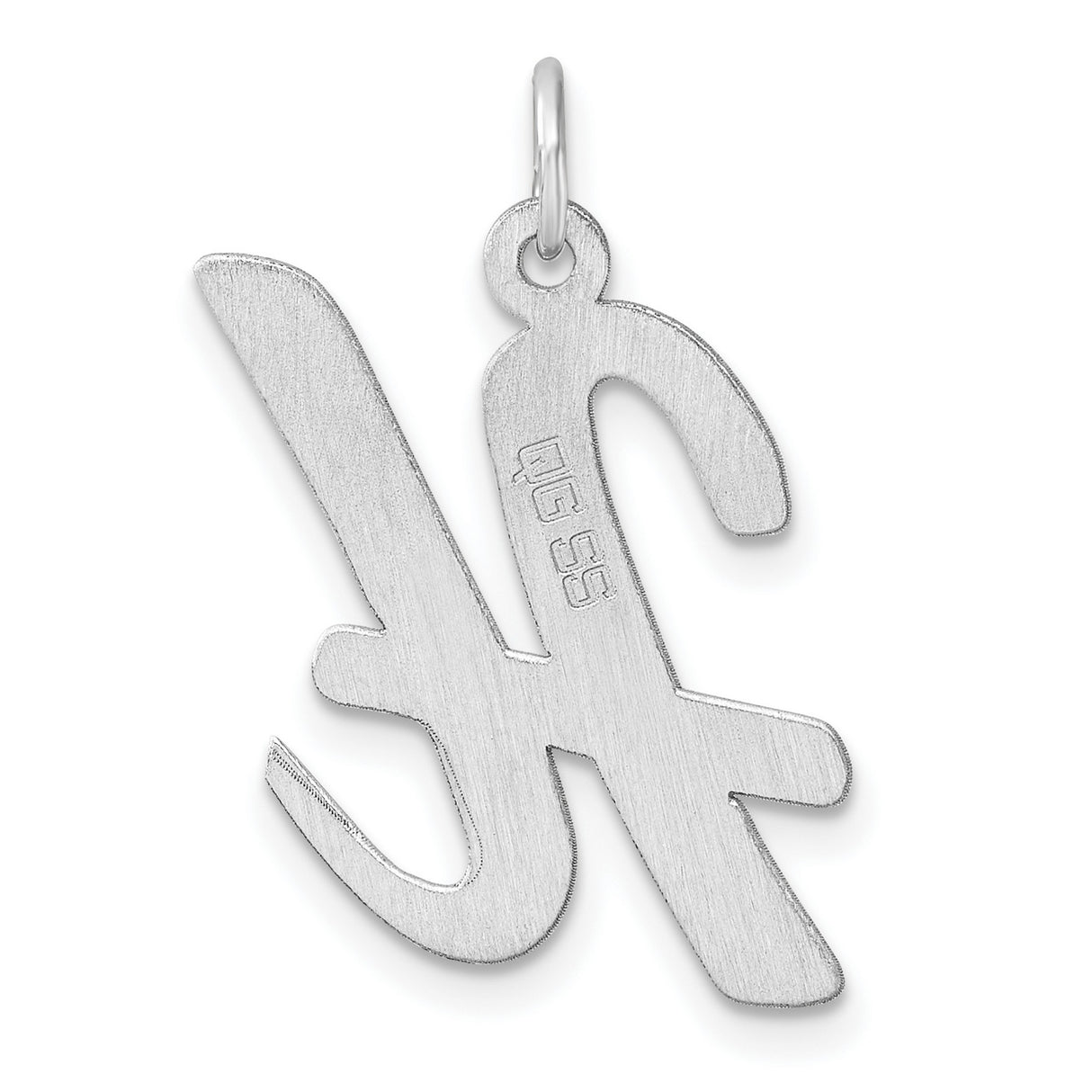 Sterling Silver Letter H Pendant Charm, Polished Script Initial Jewelry for Women