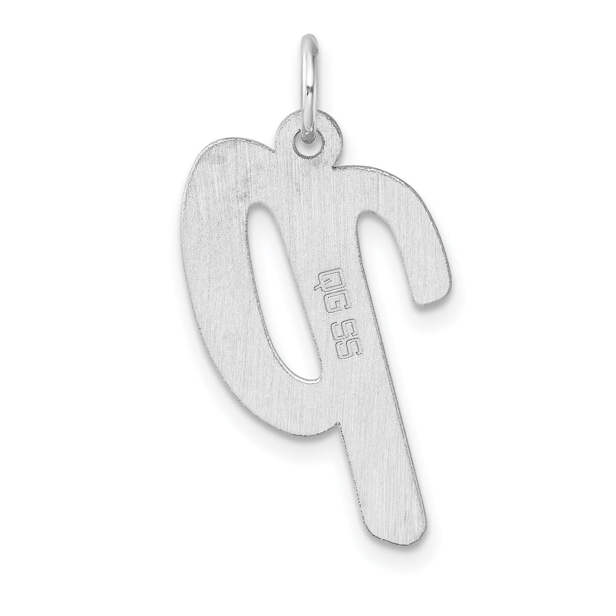 Sterling Silver Letter P Pendant, Lowercase Script Initial Charm, Minimalist Unisex Jewelry