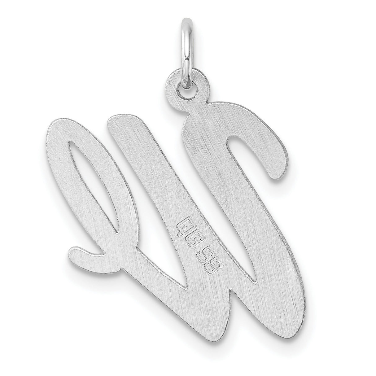 Sterling Silver Script W Pendant, Cursive Initial Letter Charm, Monogram Jewelry