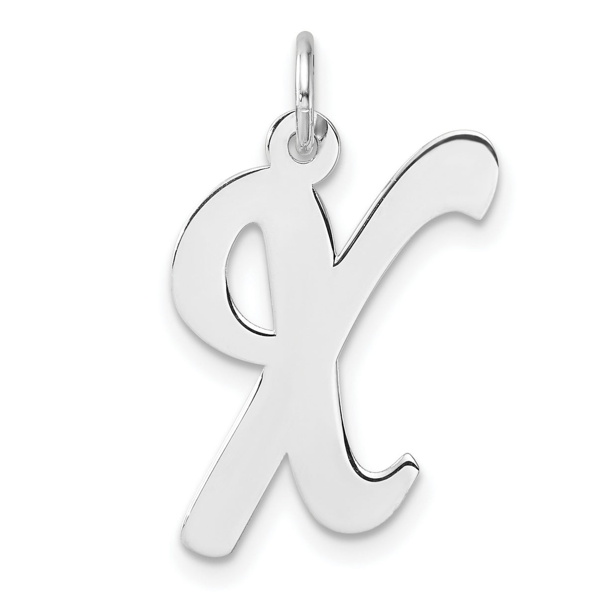 Sterling Silver Initial K Pendant, Script Letter Charm, Minimalist Monogram Jewelry for Women