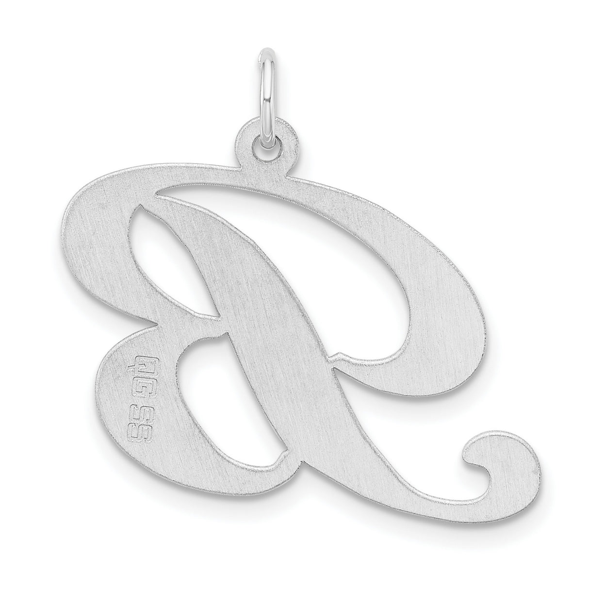 Sterling Silver Script Letter B Pendant, Cursive Initial Charm for Women